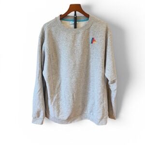Aldi Gear Crewneck Sweatshirt XL Gray Heather Retro‎ Logo Pullover Fleece Mens